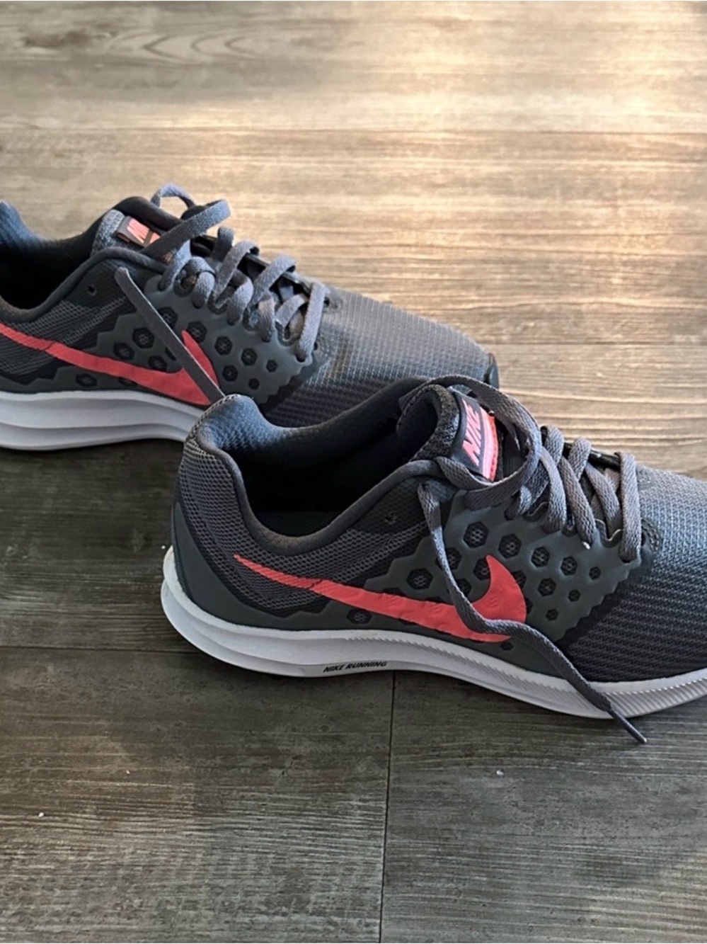 Nike Women’s Gray and Coral Mesh Running Sneakers